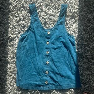 Blue Button-Up Women's Top